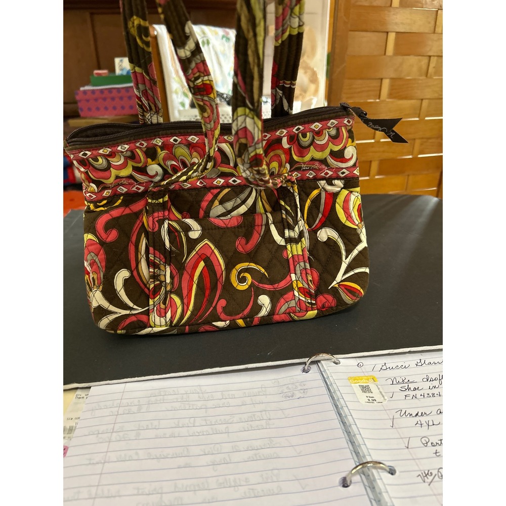 Vera Bradley Quilted Tote Bag Multi Color Floral Print Zipper Top‎